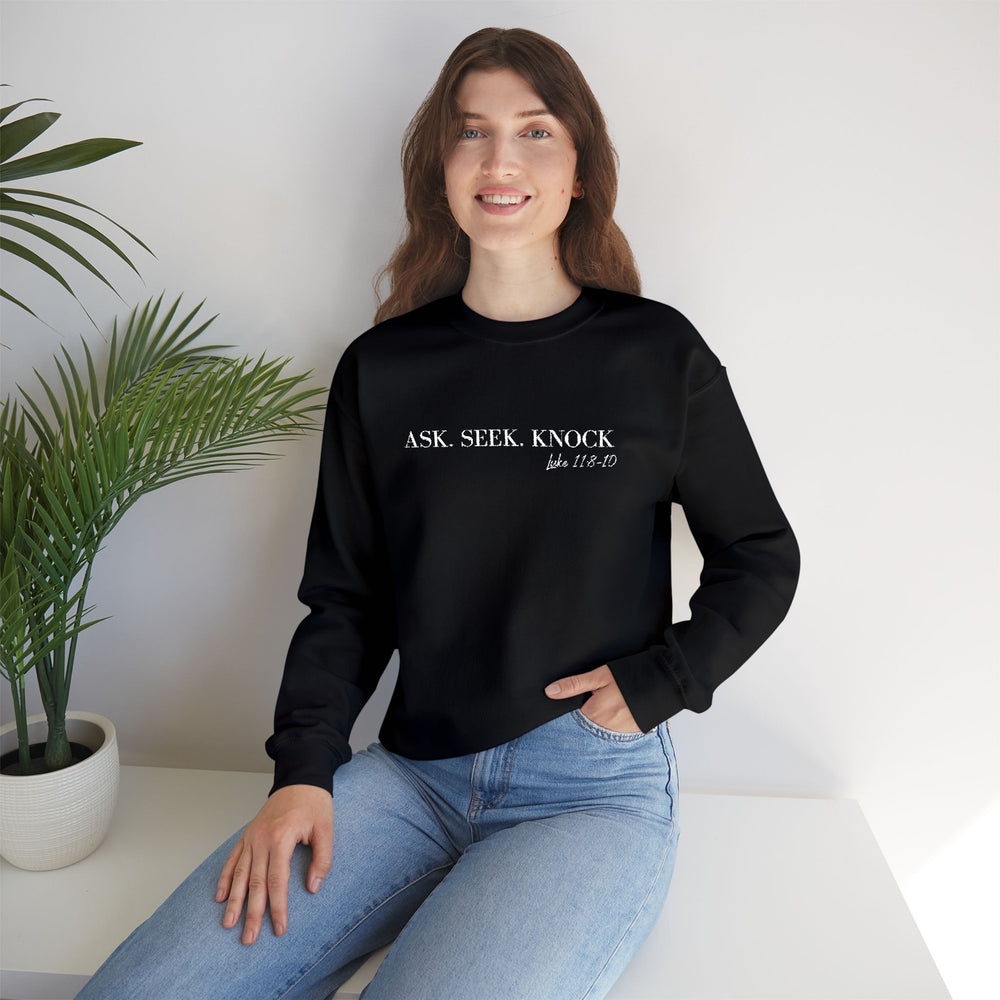Ask. Seek. Knock Embroidery Sweatshirt